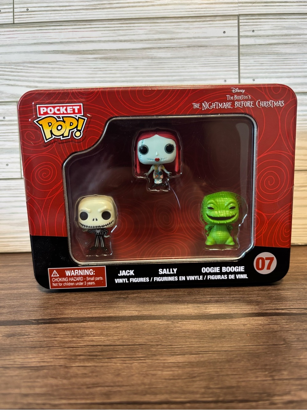 Funko Pocket Pop Nightmare Before Christmas Tin Jack Sally Oogie Boogie Glow